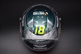 Lance Stroll Aston Martin Cognizant mini helmet 2024 season