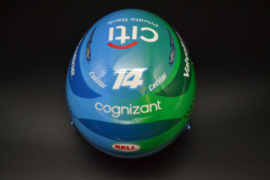 Fernando Alonso Aston Martin Cognizant mini helmet Las Vegas Grand Prix 2024 season