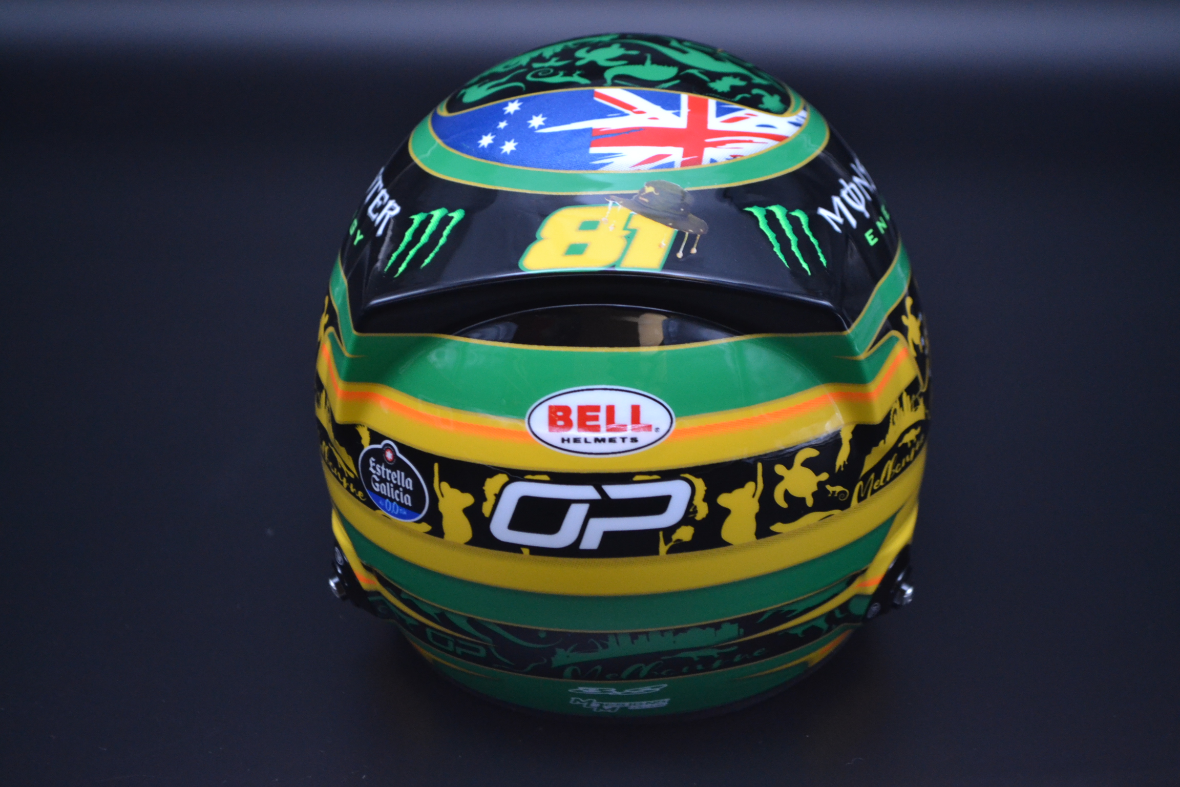 Oscar Piastri Mc Laren Mercedes mini helmet Australian Grand Prix 2025 season