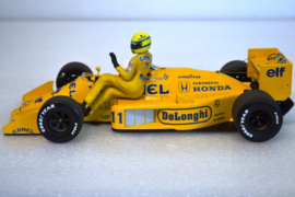 Satoru Nakajima & Ayrton Senna taxi Lotus Honda 99T race car Italian Grand Prix 1987 season