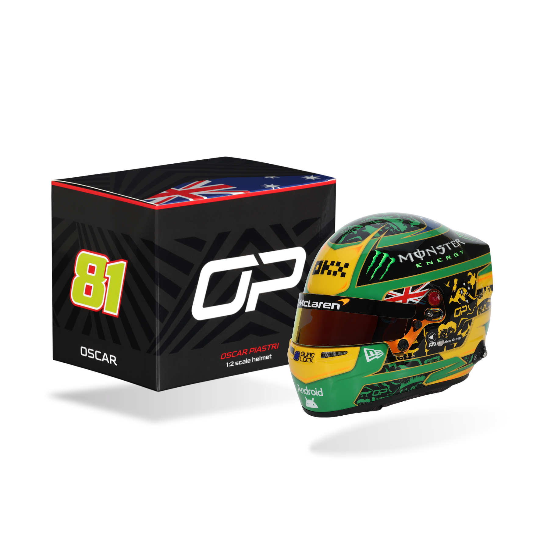 Oscar Piastri Mc Laren Mercedes mini helmet Australian Grand Prix 2025 season