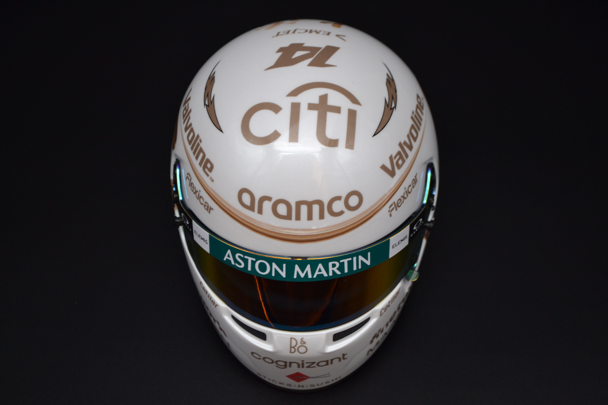 Fernando Alonso Aston Martin Cognizant mini helmet Chinese Grand Prix 2025 season