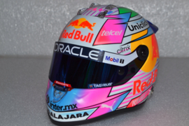 Sergio Perez Red Bull Honda mini helmet Miami Grand Prix 2022 season