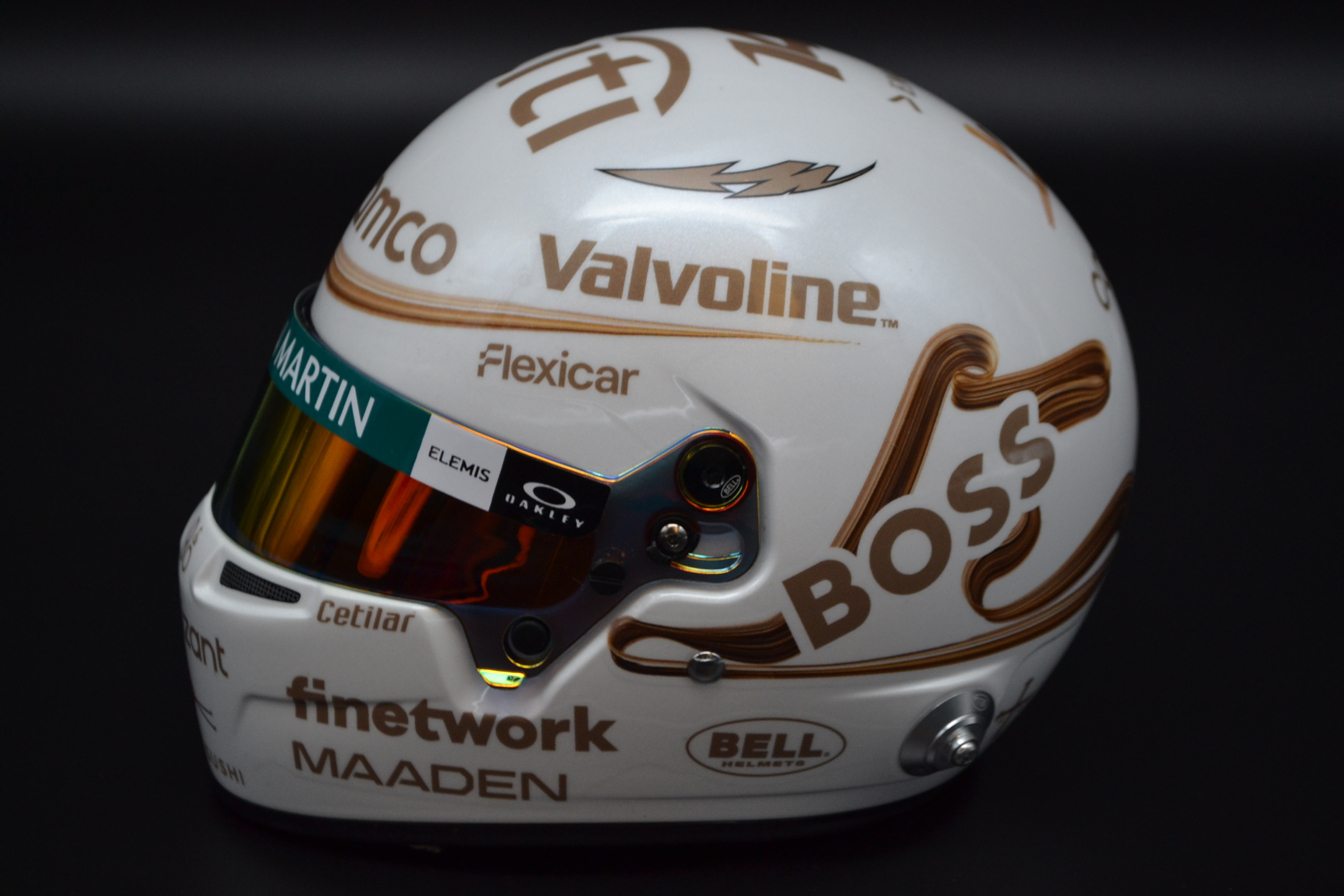 Fernando Alonso Aston Martin Cognizant mini helmet Chinese Grand Prix 2025 season