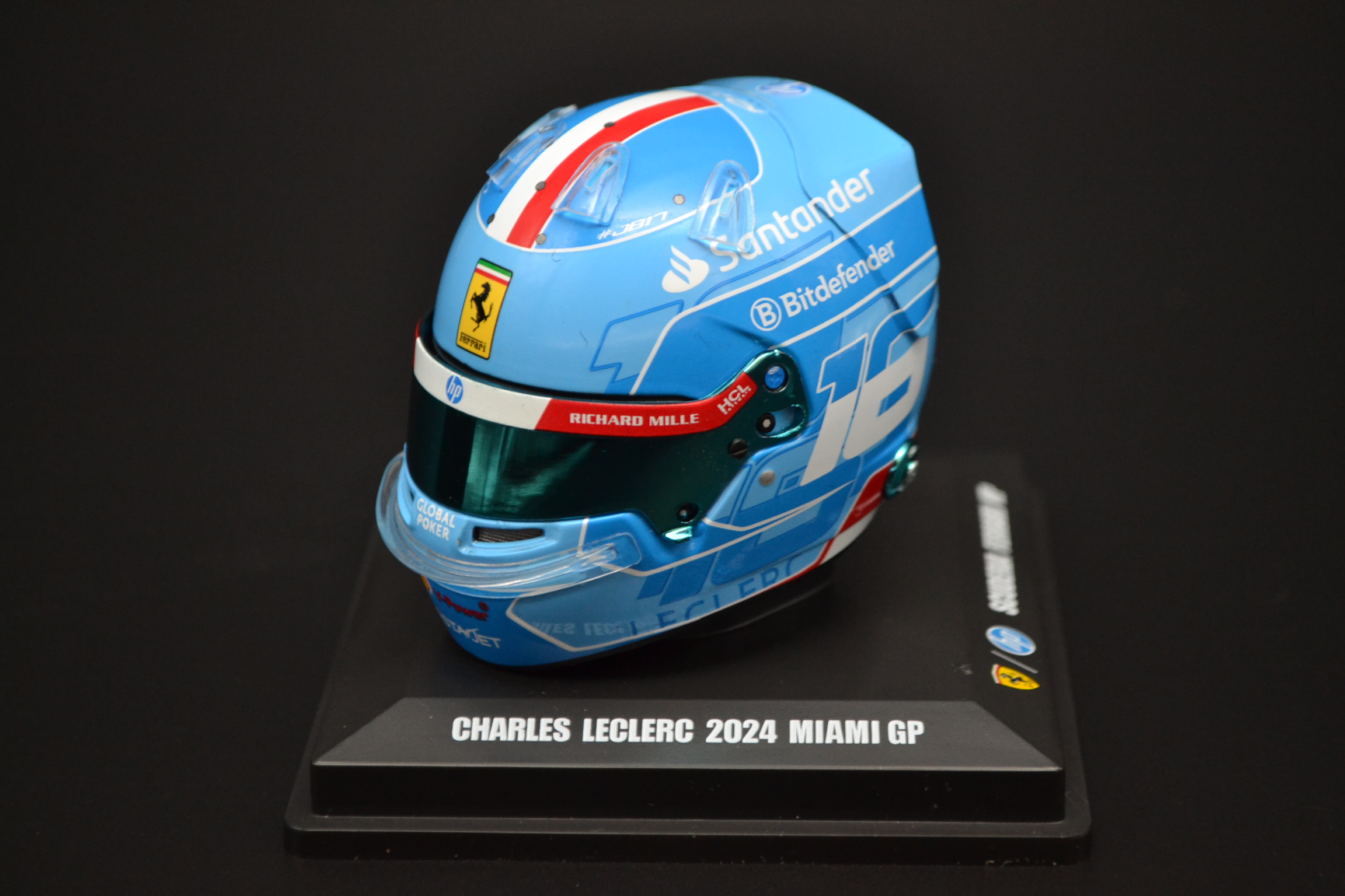 Charles Leclerc Suderia Ferrari HP mini helmet Miami Grand Prix 2024 season