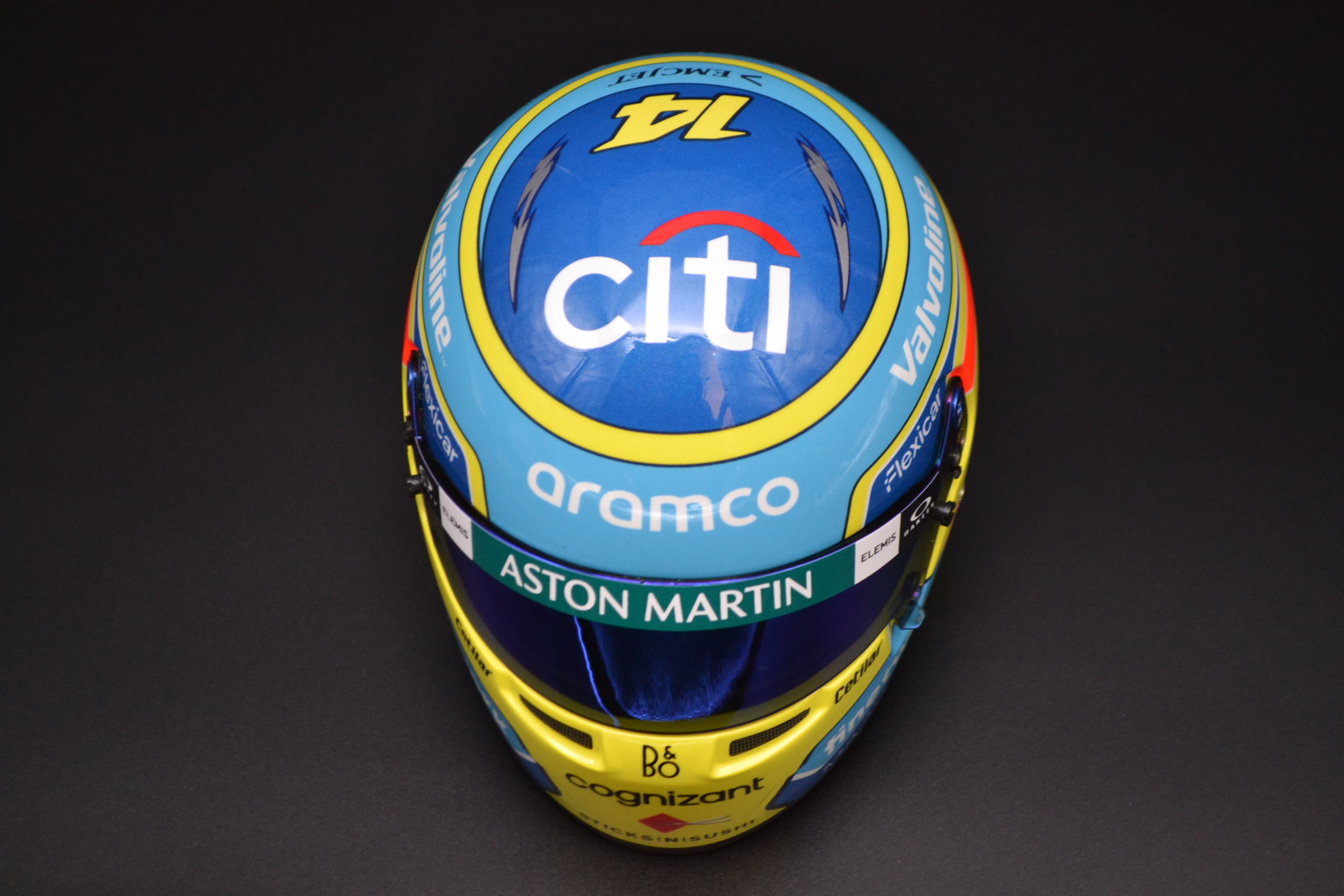 Fernando Alonso Aston Martin Cognizant mini helmet 2025 season