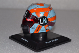 Lando Norris Mc Laren Mercedes mini helmet Monaco Grand Prix 2021 season