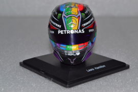 Lewis Hamilton Mercedes AMG Petronas mini helmet Abu Dhabi Grand Prix 2021 season