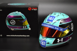 Mick Schumacher HAAS Ferrari mini helmet Miami Grand Prix 2022 season