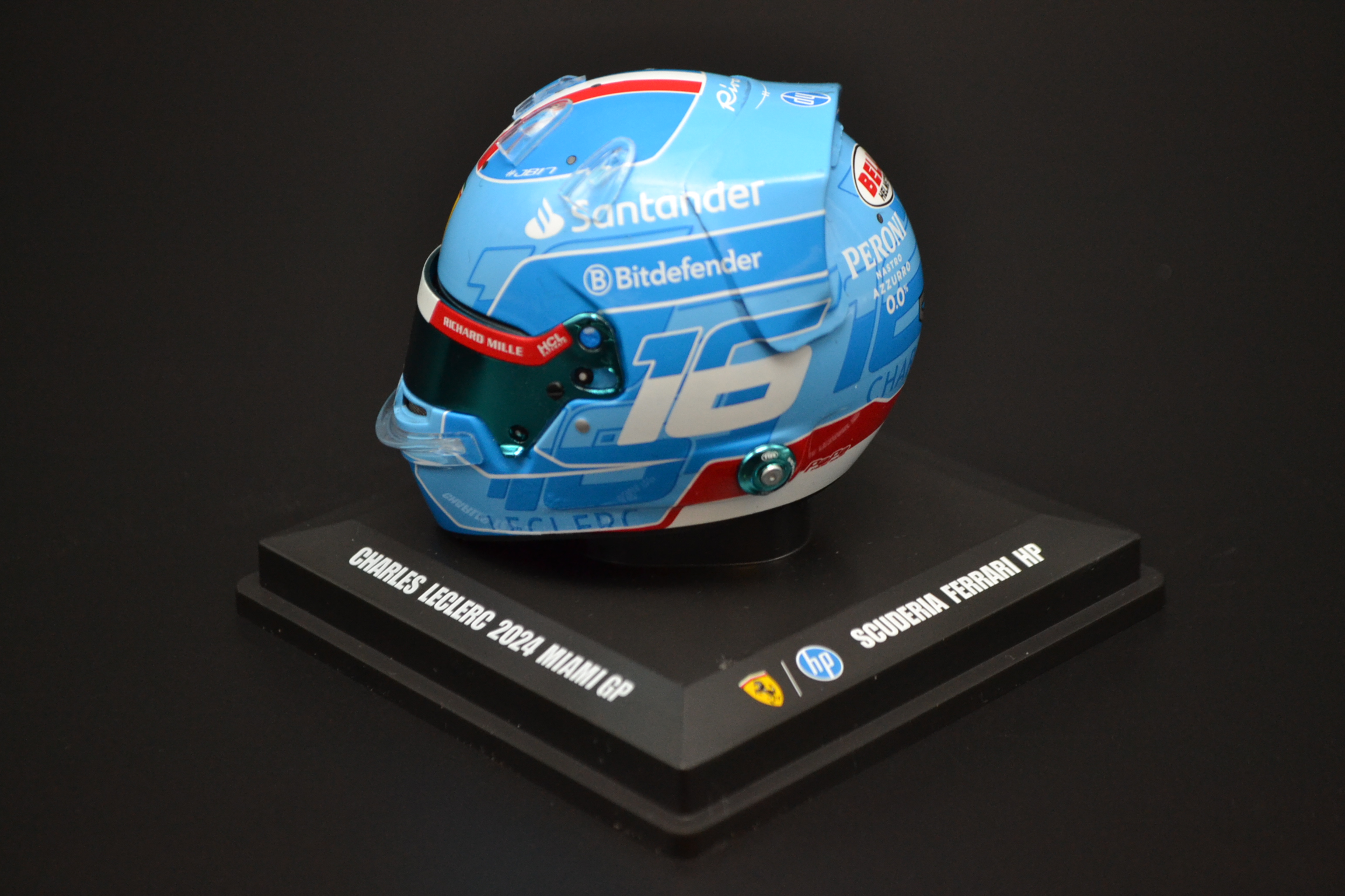 Charles Leclerc Suderia Ferrari HP mini helmet Miami Grand Prix 2024 season
