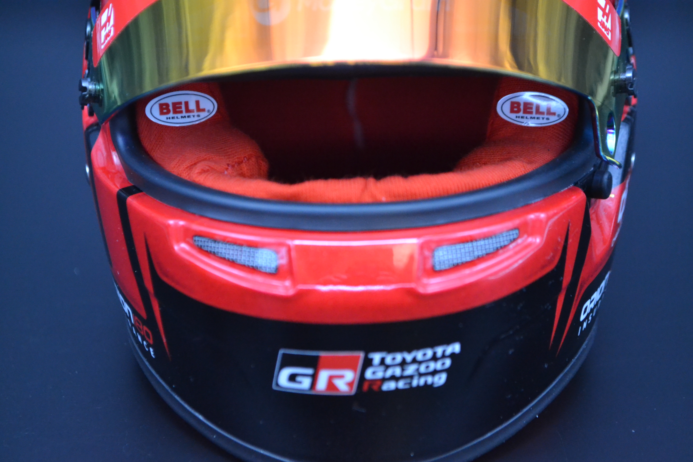 Esteban Ocon HAAS Ferrari MoneyGram mini helmet 2025 season
