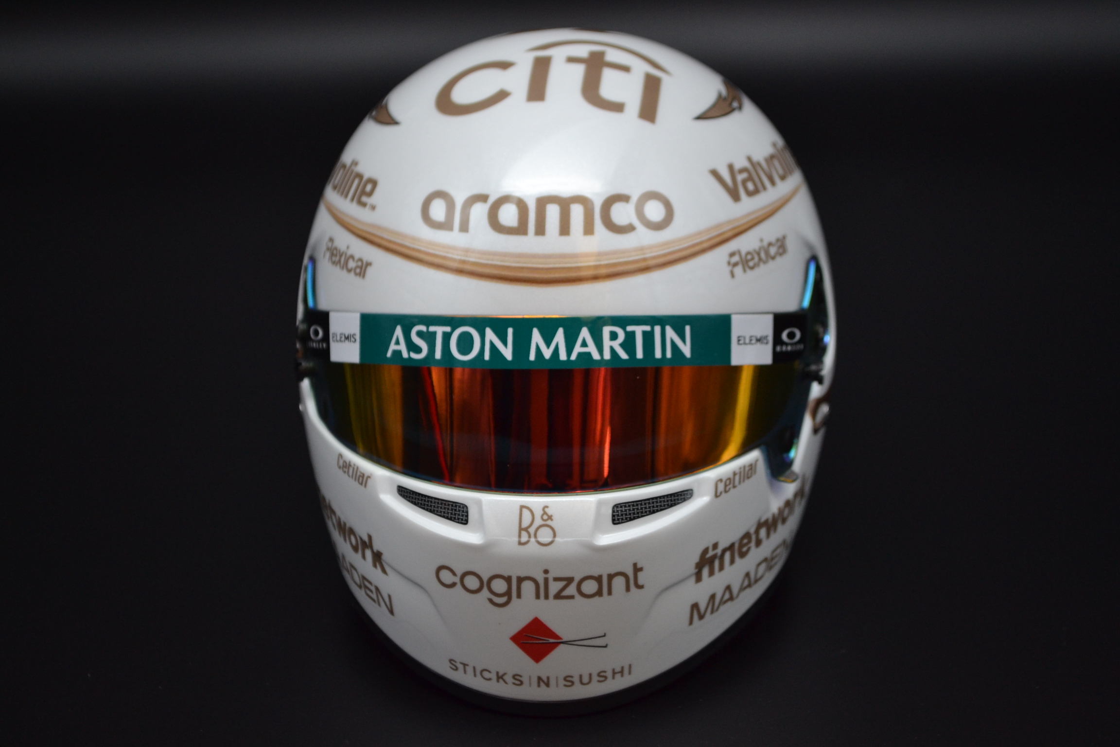 Fernando Alonso Aston Martin Cognizant mini helmet Chinese Grand Prix 2025 season
