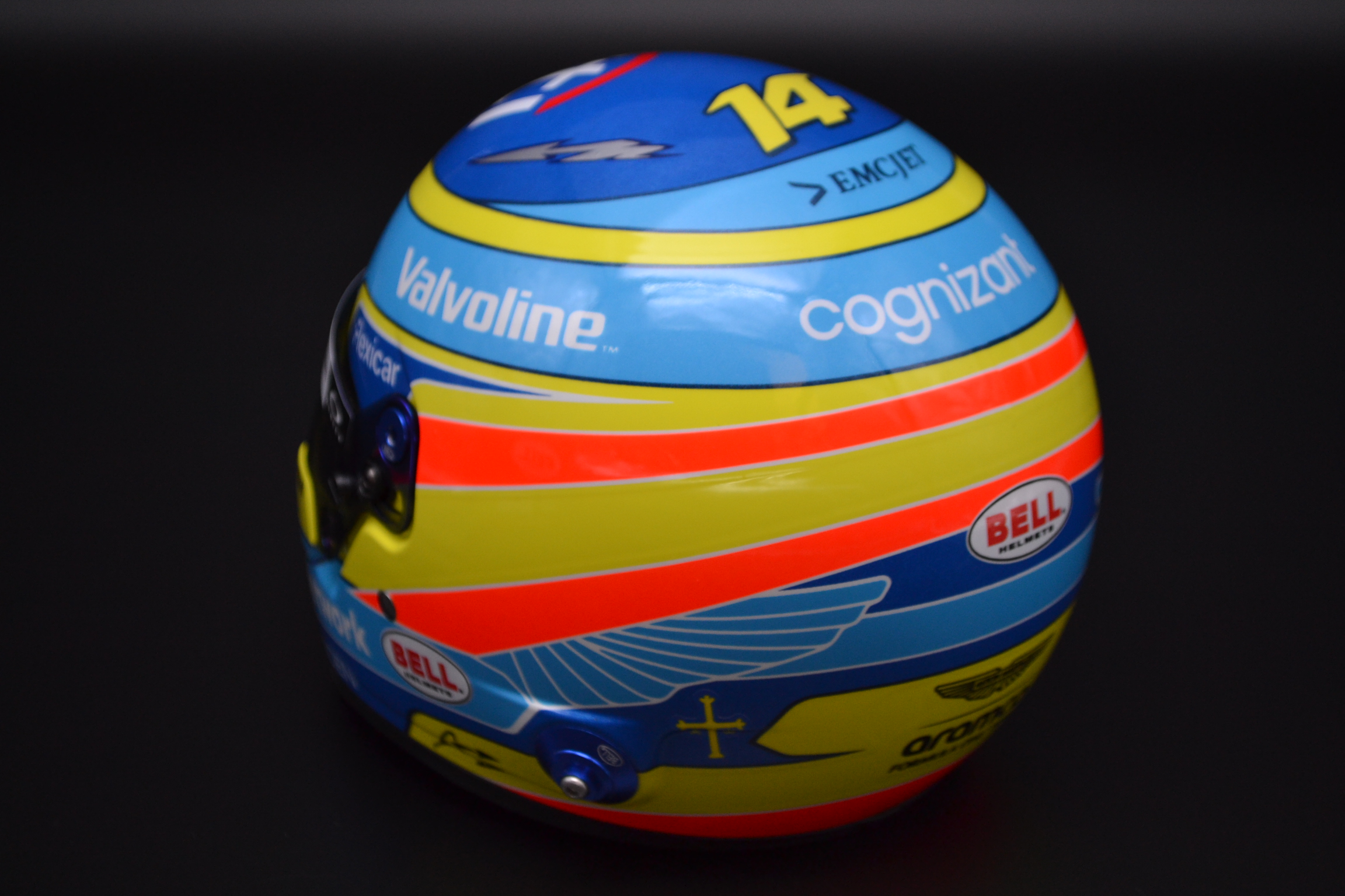 Fernando Alonso Aston Martin Cognizant mini helmet 2025 season