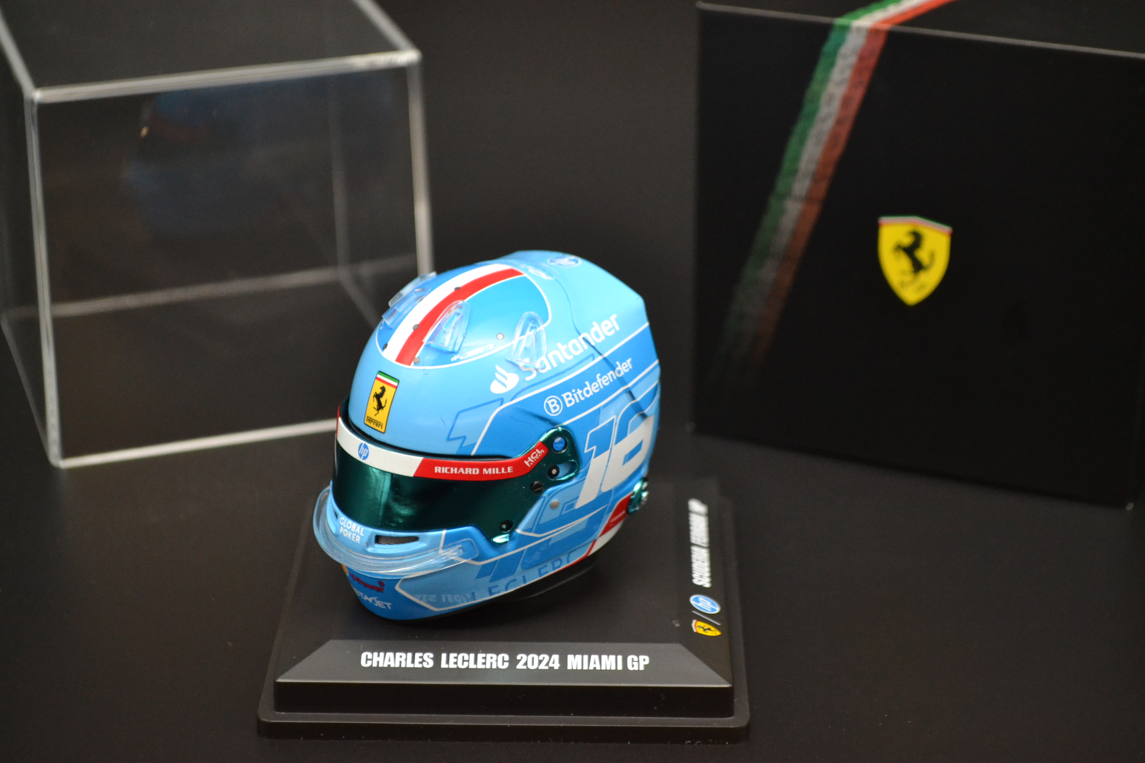 Charles Leclerc Suderia Ferrari HP mini helmet Miami Grand Prix 2024 season