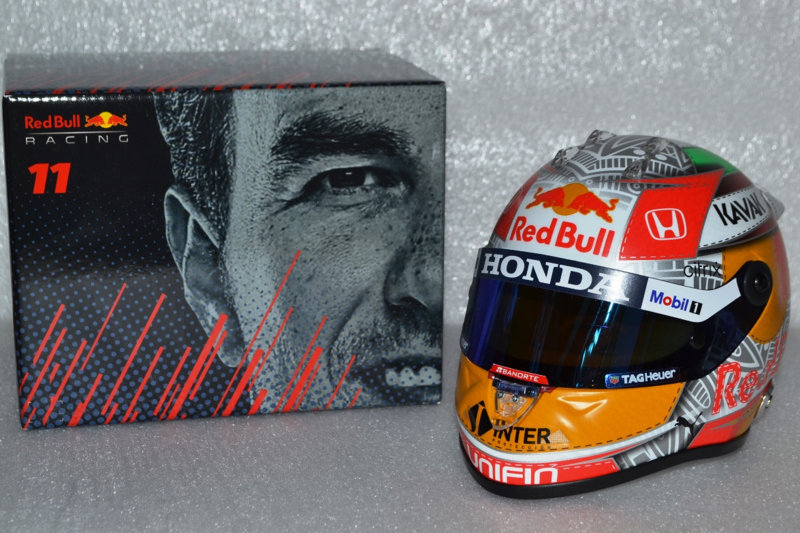 Sergio Perez Red Bull Honda mini helmet Austrian Grand Prix 2021 season