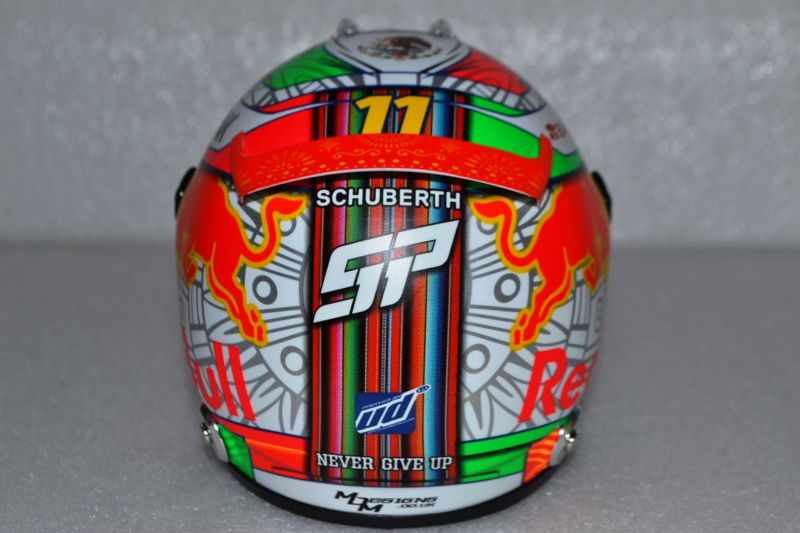 Sergio Perez Red Bull Honda mini helmet Mexican Grand Prix Sergio Perez Red Bull Honda mini helmet Mexican Grand Prix