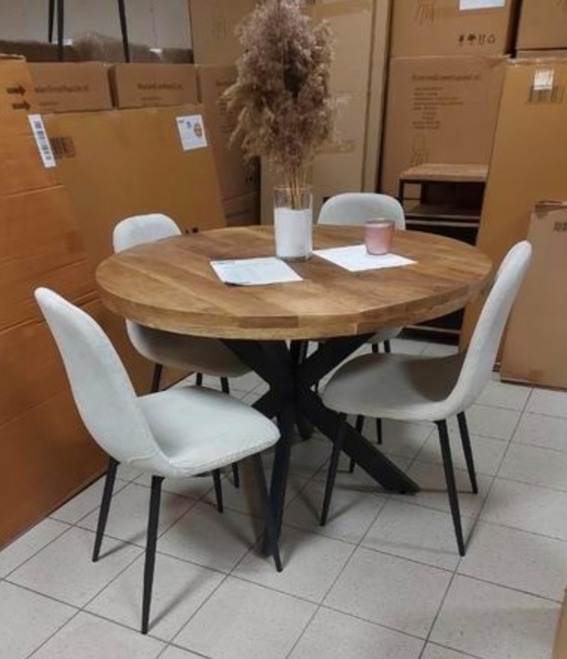 Eettafel rond mangohout