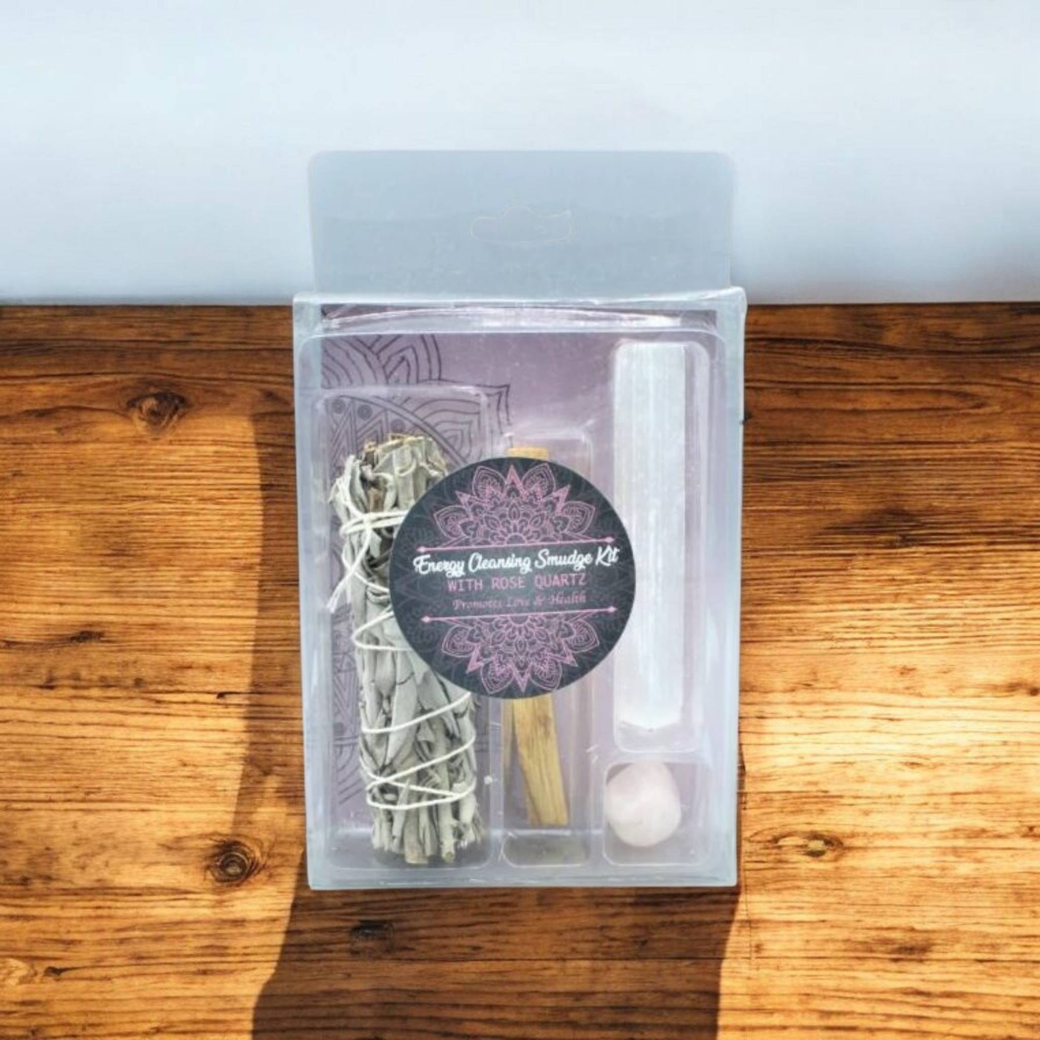 Energy Cleansing Smudge Kit Rose Quarts