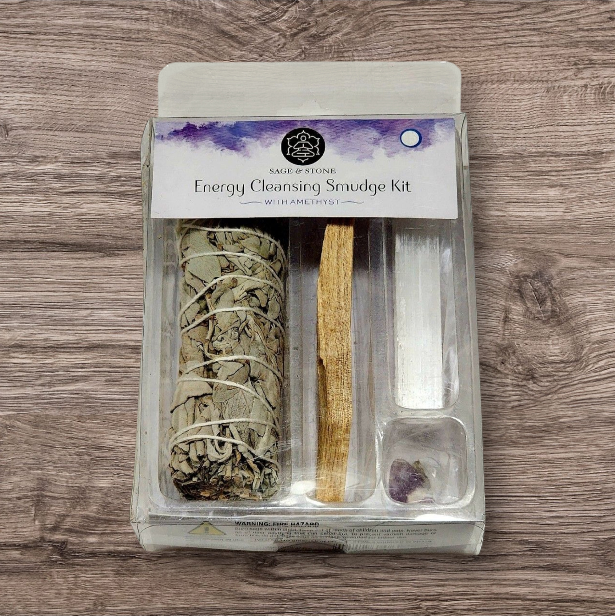 Energy Cleansing Smudge Kit Met Amethist
