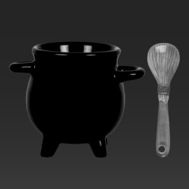 Cauldron Egg Cup With Broom Spoon