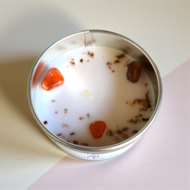 Green Tea "Good Energy" Aromatherapy  Gemstone Candle