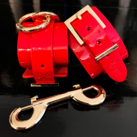 High Gloss Ankle Cuffs – Red/Gold