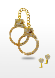Bondage in Luxury Diamond Wrist Cuffs Gold