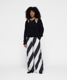10 days wide leg pants satin stripes
