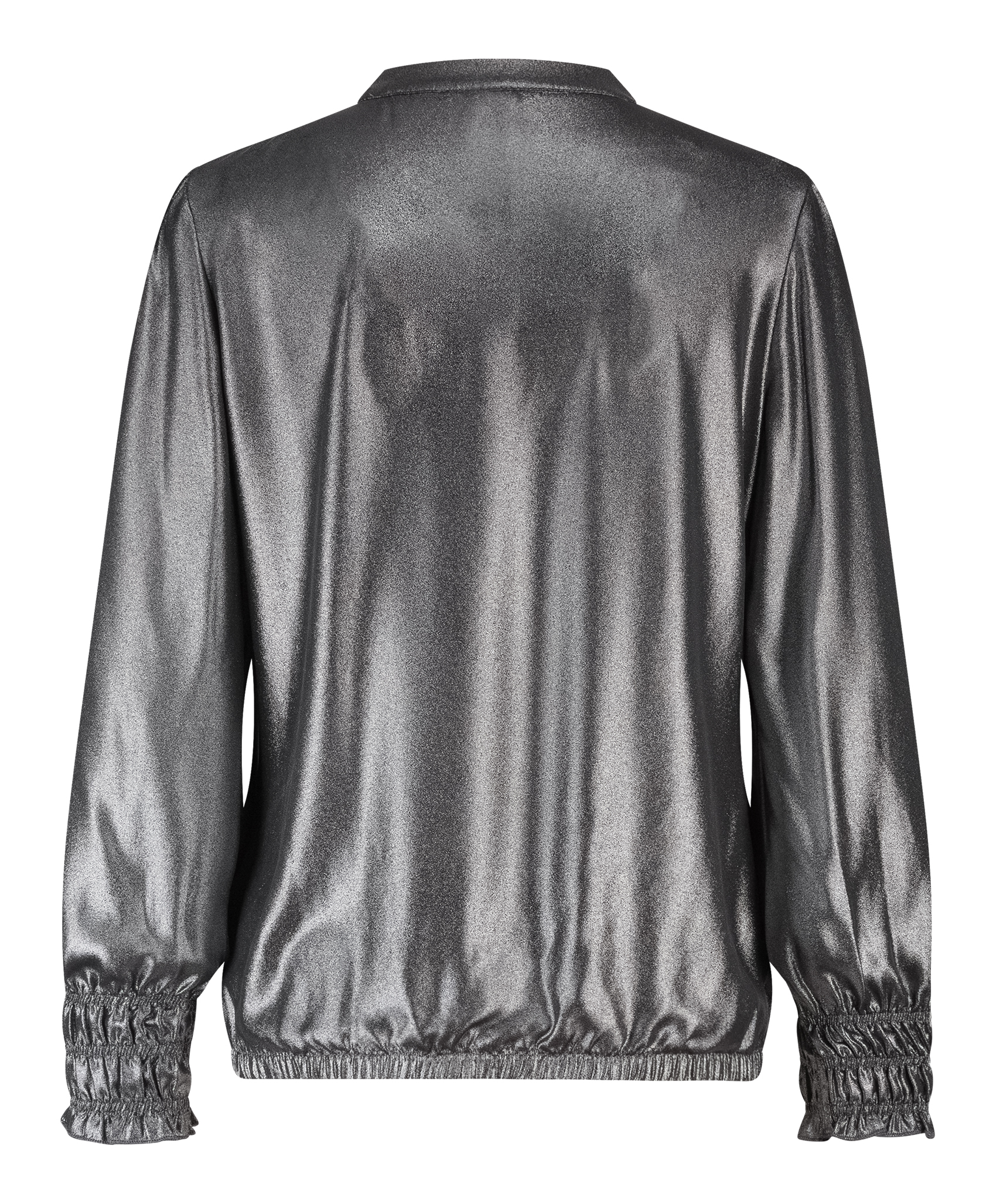 Zip73 top Leather details grey