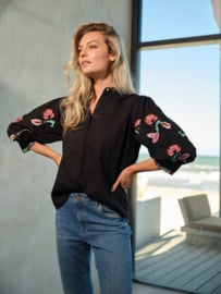 Tramontana blouse Flower zwart