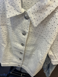 Tramontana lurex denim jacket off white