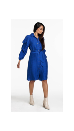 Tramontana jurk wonen crinkle - bright blue