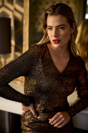 Tramontana top v neck gold