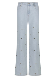 Tramontana pantalon eyelet light blue denim