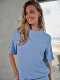 Tramontana top sweat button light blue