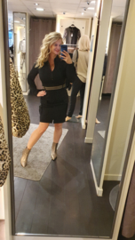 Zip73 jurk zwart champagne