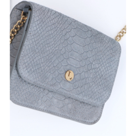 Lou Lou classy crossbody grijs sugar snake