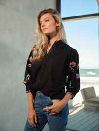 Tramontana blouse Flower zwart