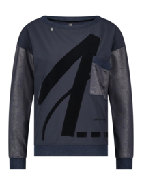 Zip73 sweater blauw