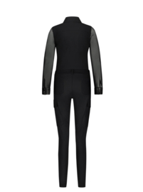 Zip 73 jumpsuit zipper voile sleeve black