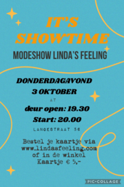 Kaartje modeshow donderdag 3 oktober