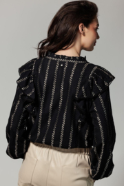 Tramontana blouse dobby ruffle black