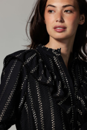 Tramontana blouse dobby ruffle black