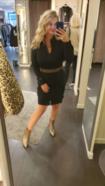 Zip73 jurk zwart champagne