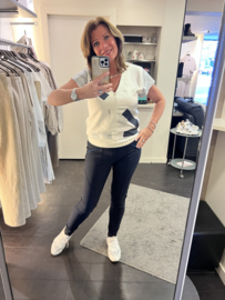 Zip73 top off white/navy