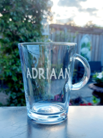 Theeglas (groot) met naam