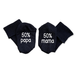 Baby sokjes 50% Papa 50% Mama
