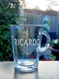 Theeglas (groot) met naam