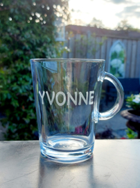 Theeglas (groot) met naam