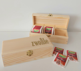 Houten doosje 3-vaks
